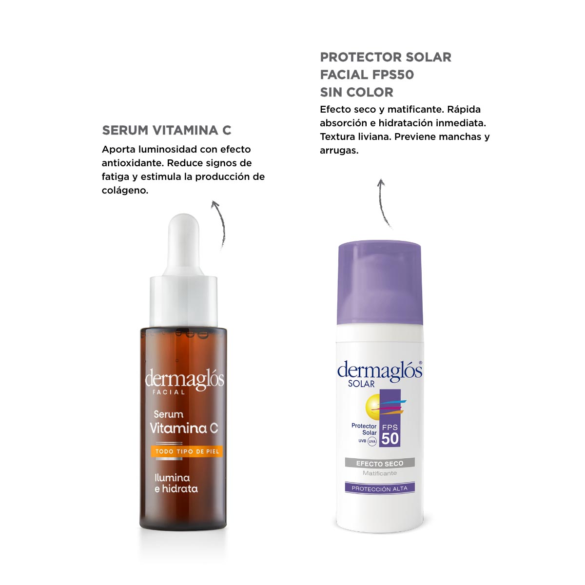 Kit Dermagl&oacute;s Facial Serum Vitamina C + Protector FPS 50 image number 1