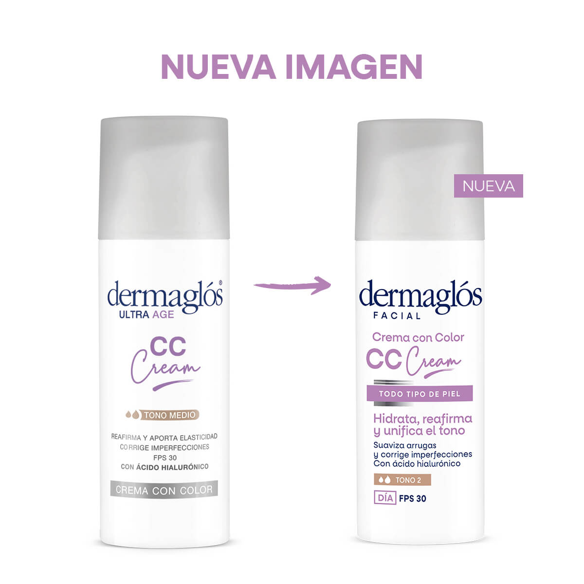 Dermaglós Facial Crema con Color CC Cream Ultra Age con FPS 30 50 g image number 2