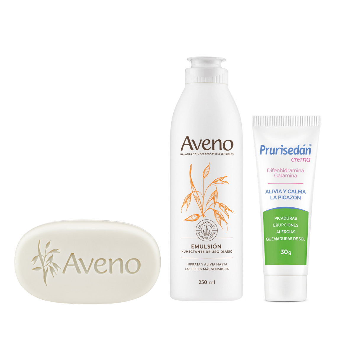 Kit Jab&oacute;n y Emulsi&oacute;n Aveno + Crema Calmante Prurised&aacute;n