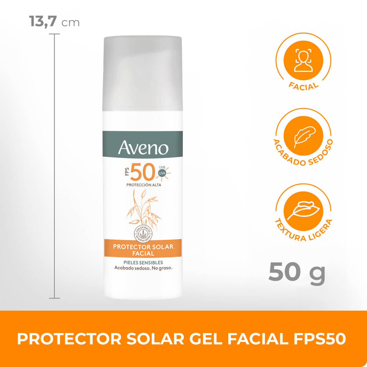 Protector Solar Aveno Crema Fluida Facial FPS 50 50 g image number 4