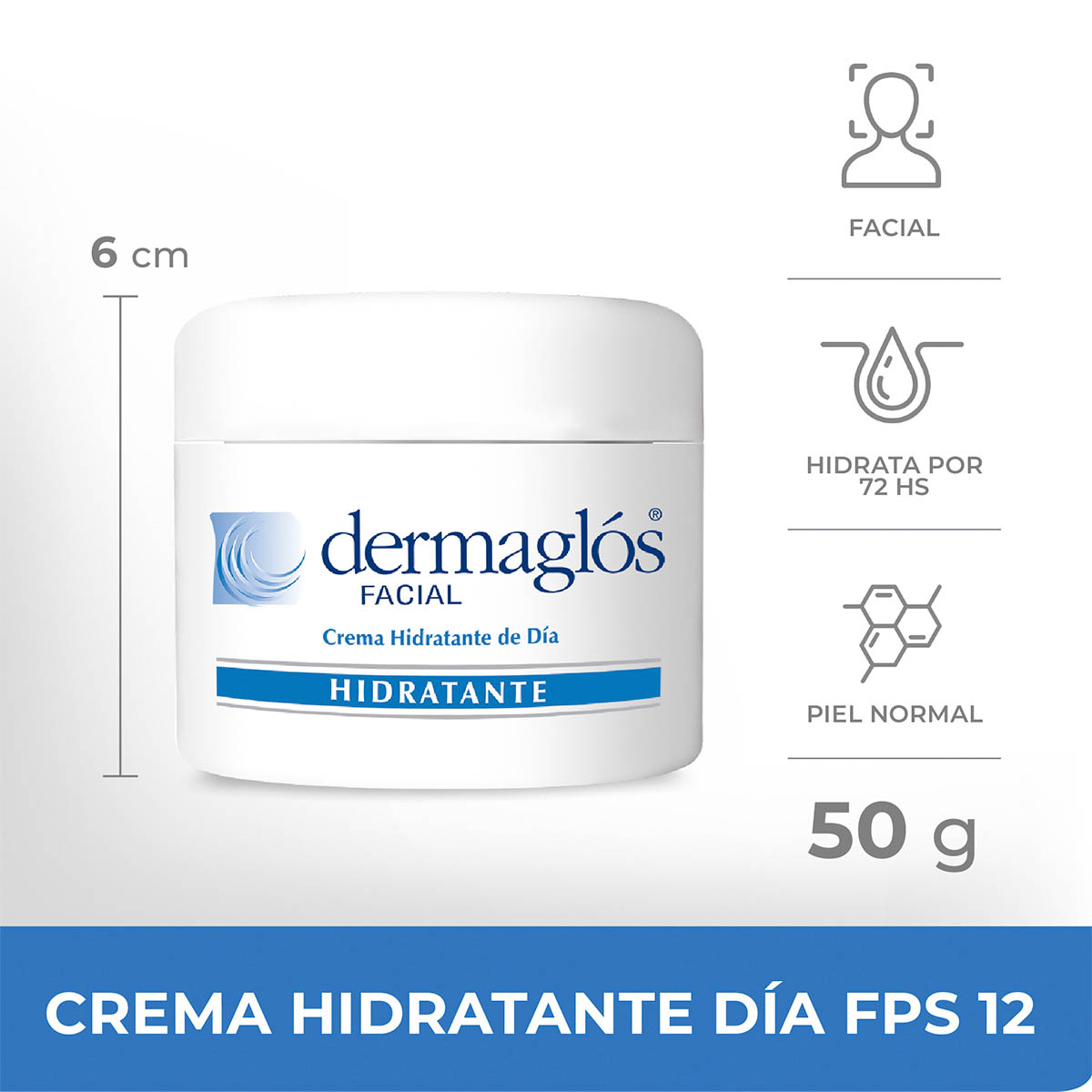 Dermaglós Facial Crema Hidratación Diaria Piel Equilibrada a Seca 50 g