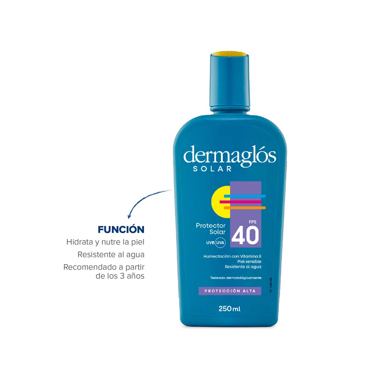 Dermaglós Solar Protector Solar con FPS 40 250 ml image number 4