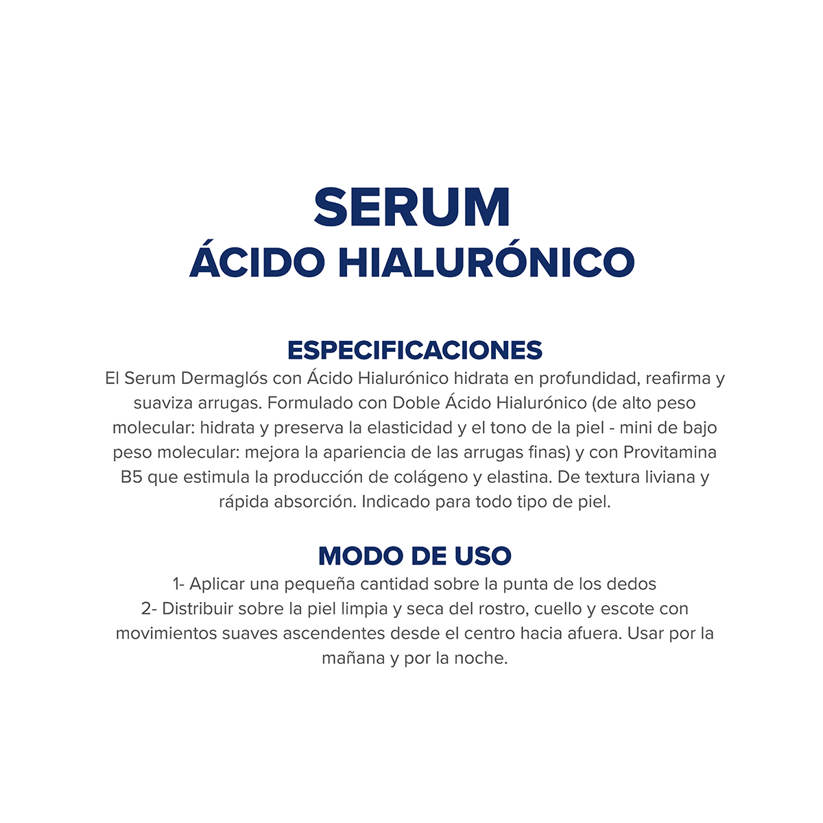 Dermagl&oacute;s Facial Serum &Aacute;cido Hialur&oacute;nico 30 ml image number 5