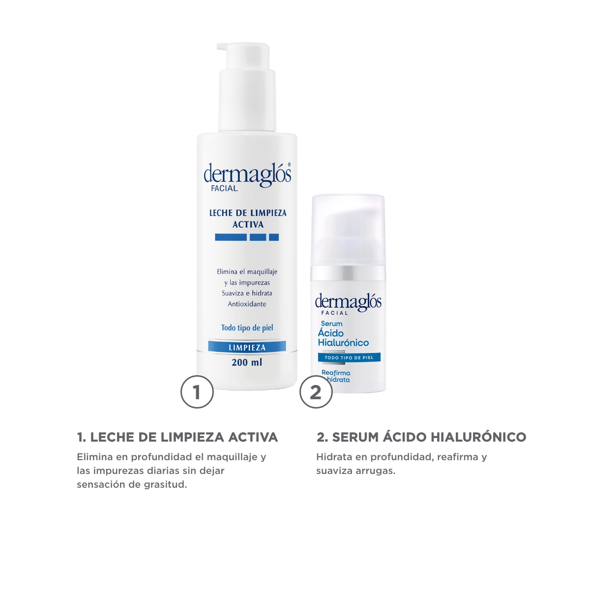 Kit Facial Dermagl&oacute;s Leche de Limpieza Serum &Aacute;cido Hialur&oacute;nico image number 2