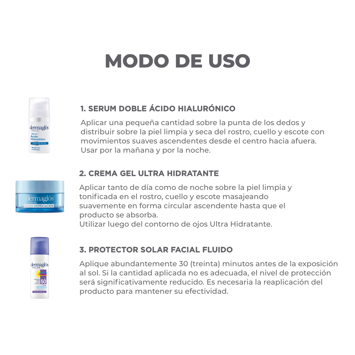 Kit Dermaglós Hidratación Ácido Hialurónico Protección Solar image number 1