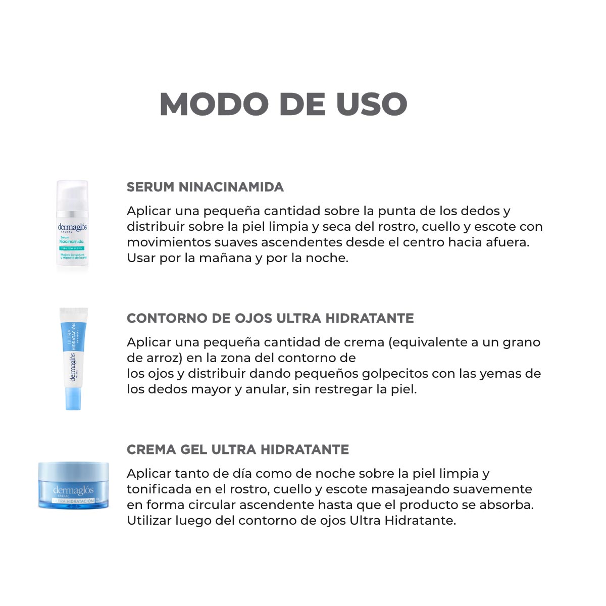 Kit Facial Dermaglós Ultra Hidratante + Serum Niacinamida image number 2