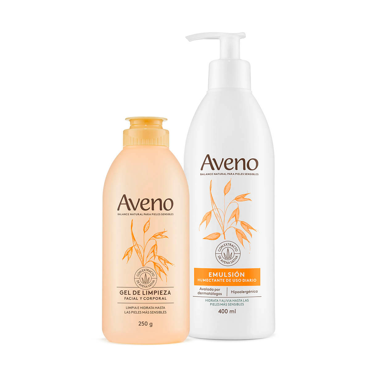 Kit Cuidado Facial y Corporal Aveno Limpieza +Emulsi&oacute;n 400ml