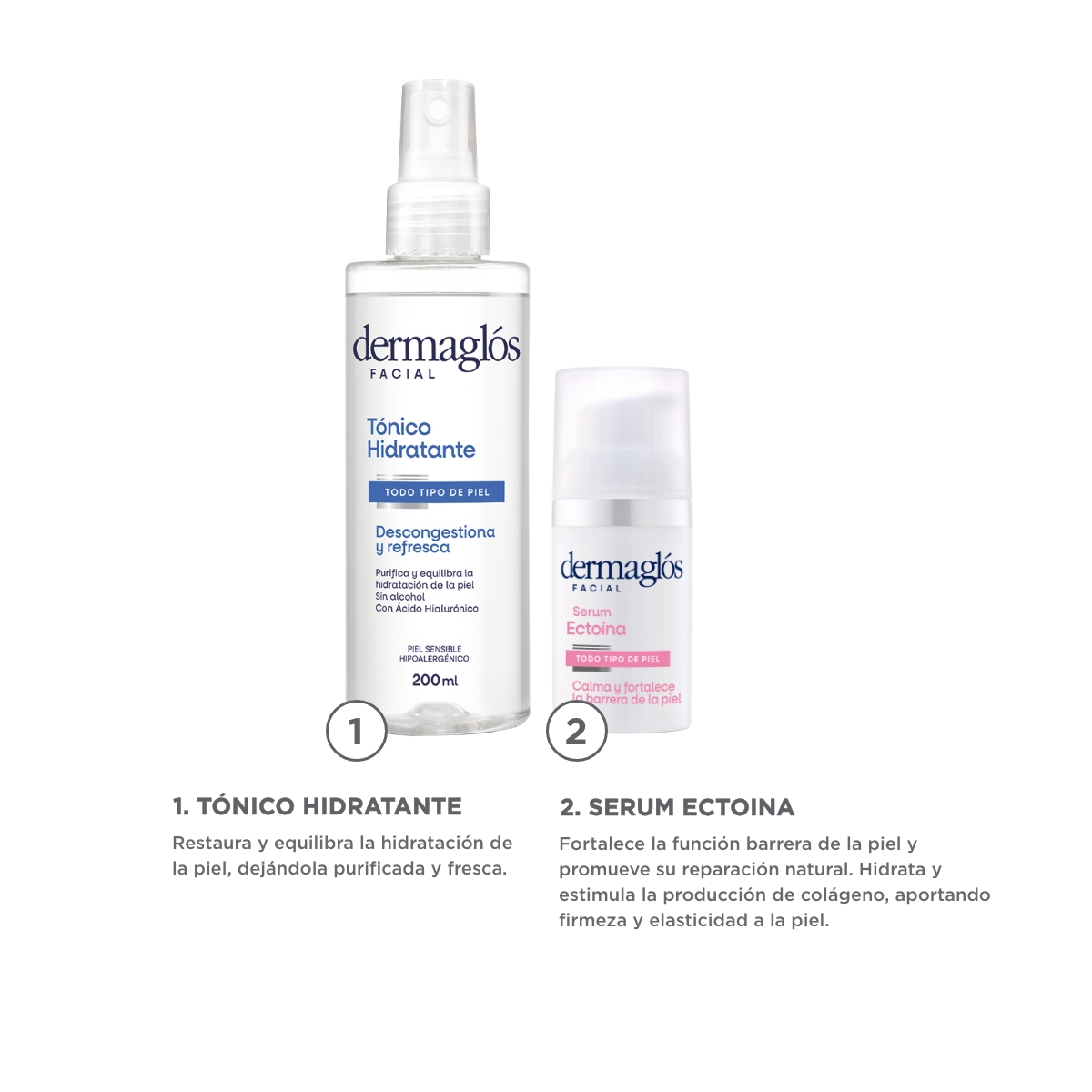 Kit Facial Dermaglós Rutina Calmante con Serum y Tónico image number 1