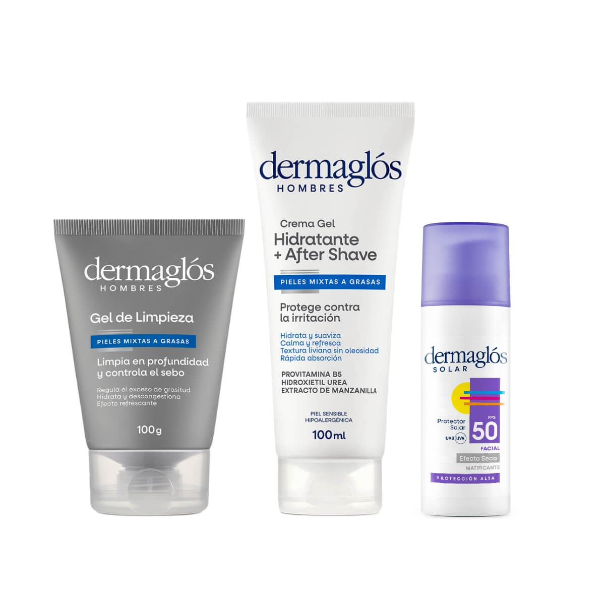 Kit Facial Dermaglós Hombres Rutina Express de Día  image number 0