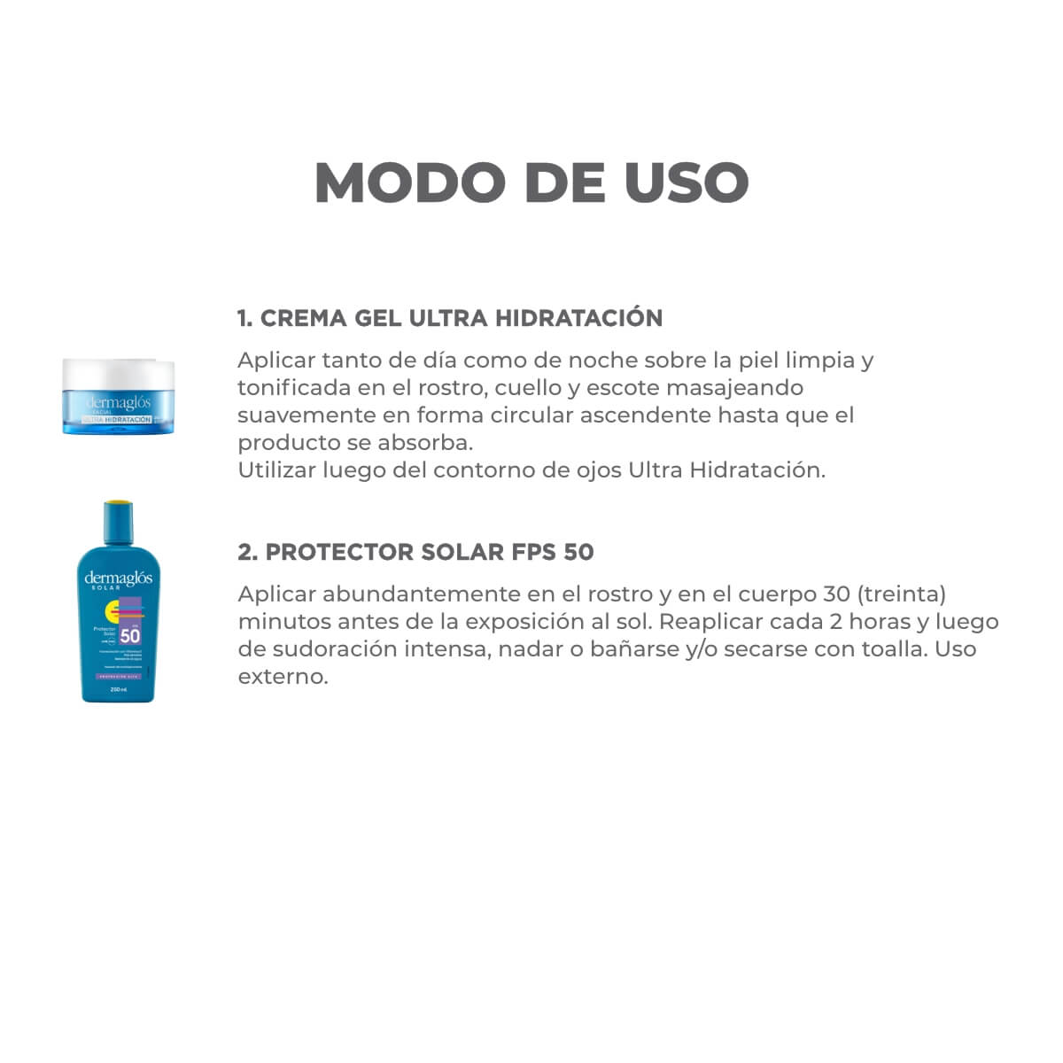 Kit Dermagl&oacute;s Protector Solar + Crema Gel Ultra Hidrataci&oacute;n image number 2