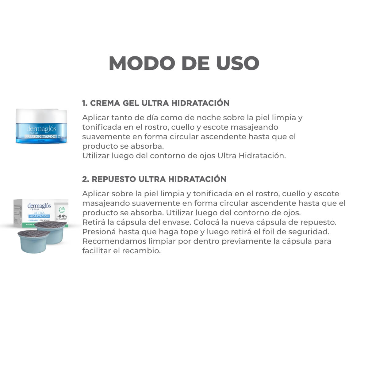 Kit Facial Dermagl&oacute;s Ultra Hidrataci&oacute;n + 2 Repuestos 50 g image number 3