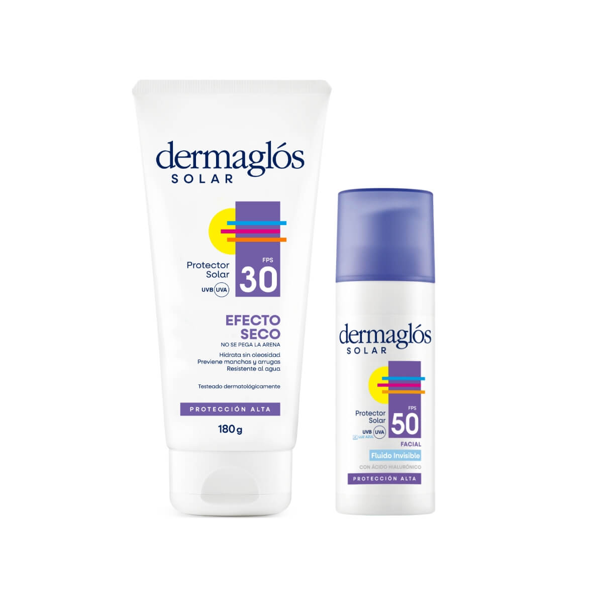 Kit Dermaglós Protector Solar Fluido 50 g + Dermaglós Protector Solar Efecto Seco FPS 30  180 g image number 0