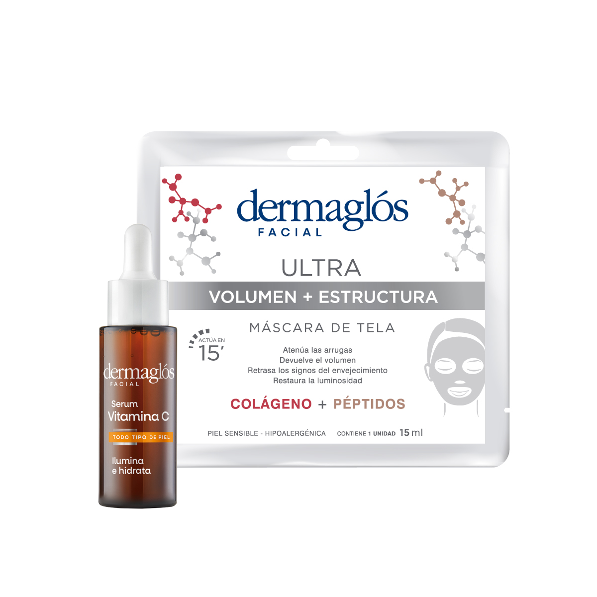 Kit Dermaglós Serum Vitamina C + Máscara Ultra Volumen image number 0