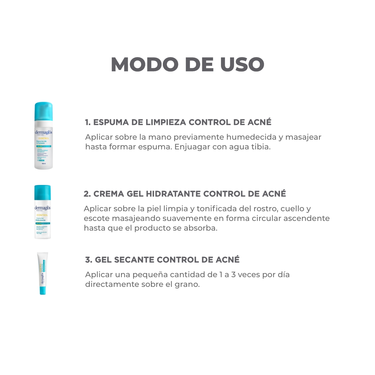 Kit Facial Dermagl&oacute;s Control Acn&eacute; Completo image number 2