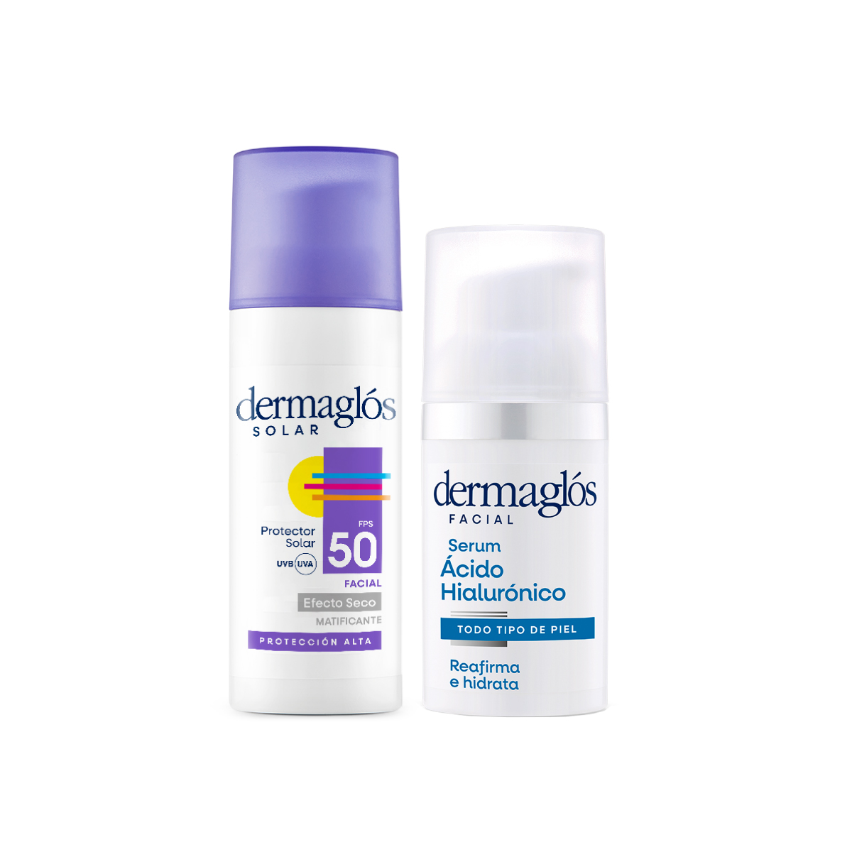 Kit Dermaglós Protector Solar Facial + Serum Ac. Hialurónico image number 0