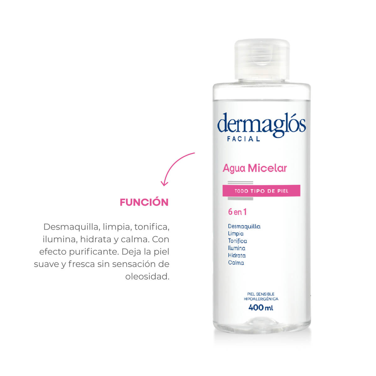Dermaglós Facial Agua Micelar 400 ml image number 4