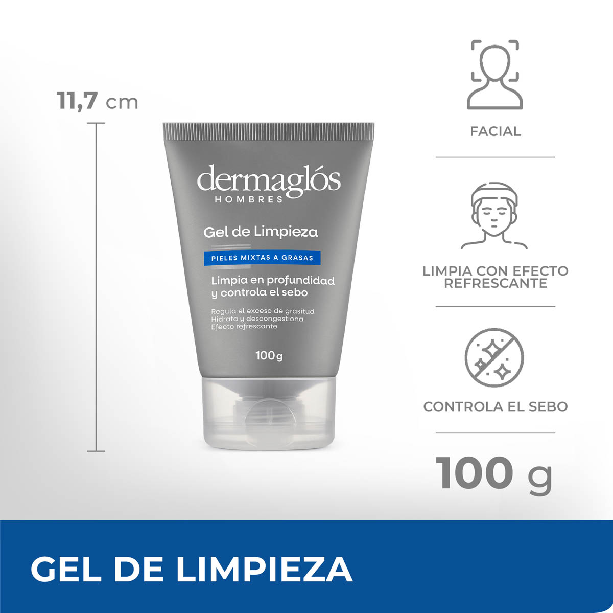 Dermagl&oacute;s Hombres Gel de Limpieza 100 g image number 5