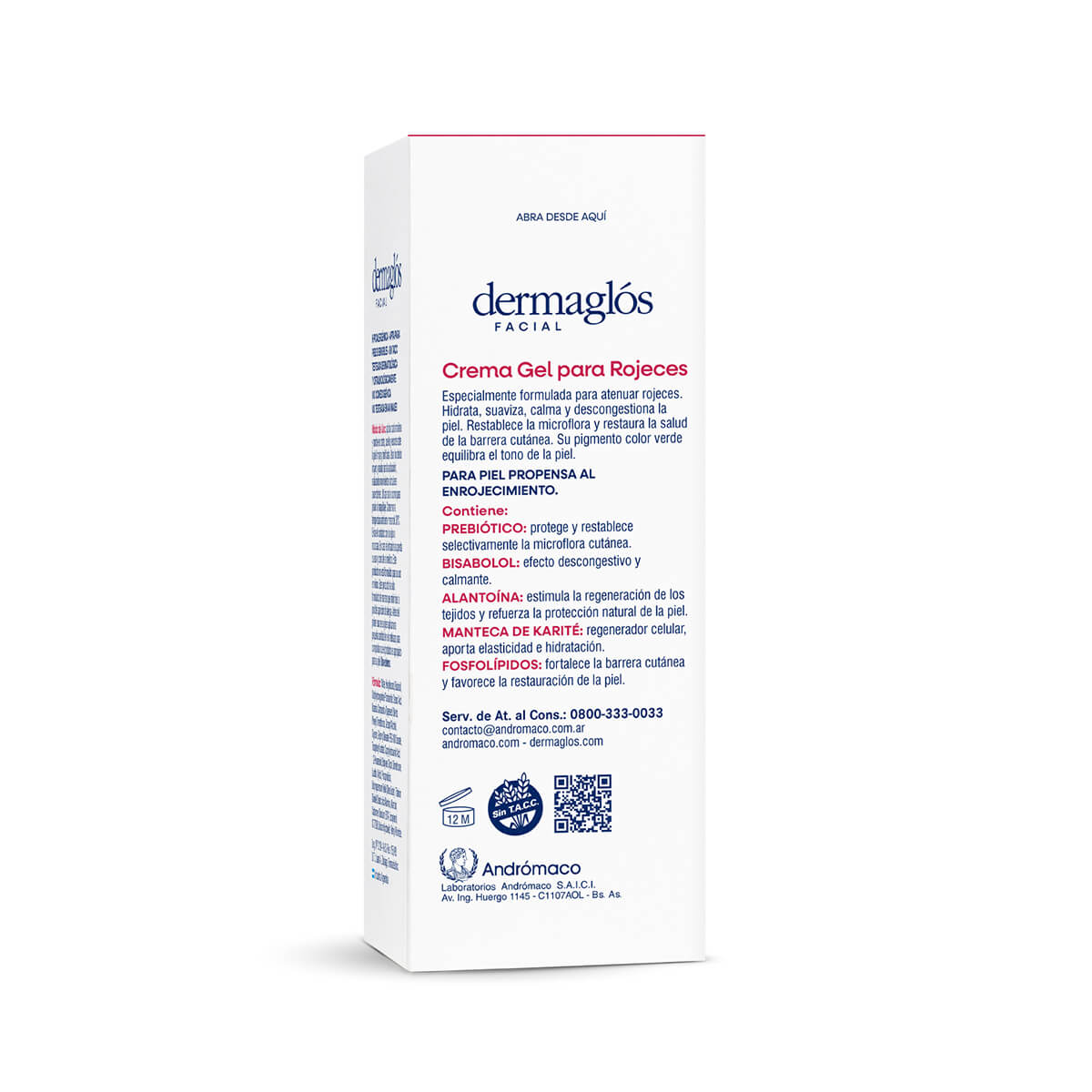 Crema Gel Facial Rojeces Hidratante Calmante Dermagl&oacute;s 50 g image number 2