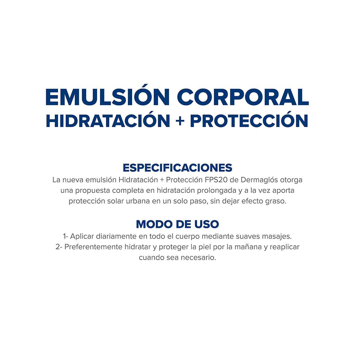 Dermagl&oacute;s Corporal Emulsi&oacute;n Hidrataci&oacute;n + Protecci&oacute;n con FPS 20 175 ml image number 2