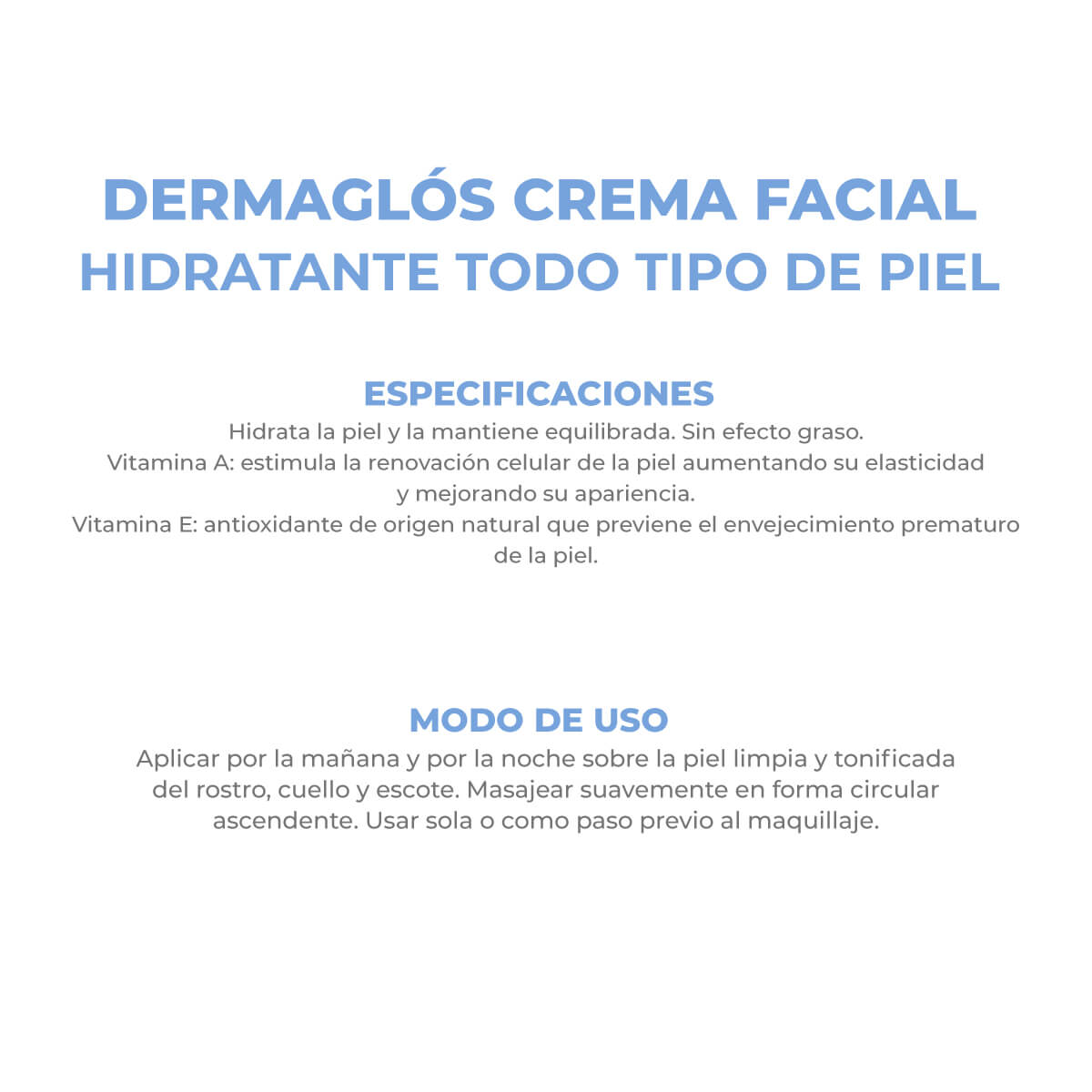 Dermagl&oacute;s Facial Crema Hidrataci&oacute;n Diaria Todo Tipo de Piel Crema 50 g image number 5