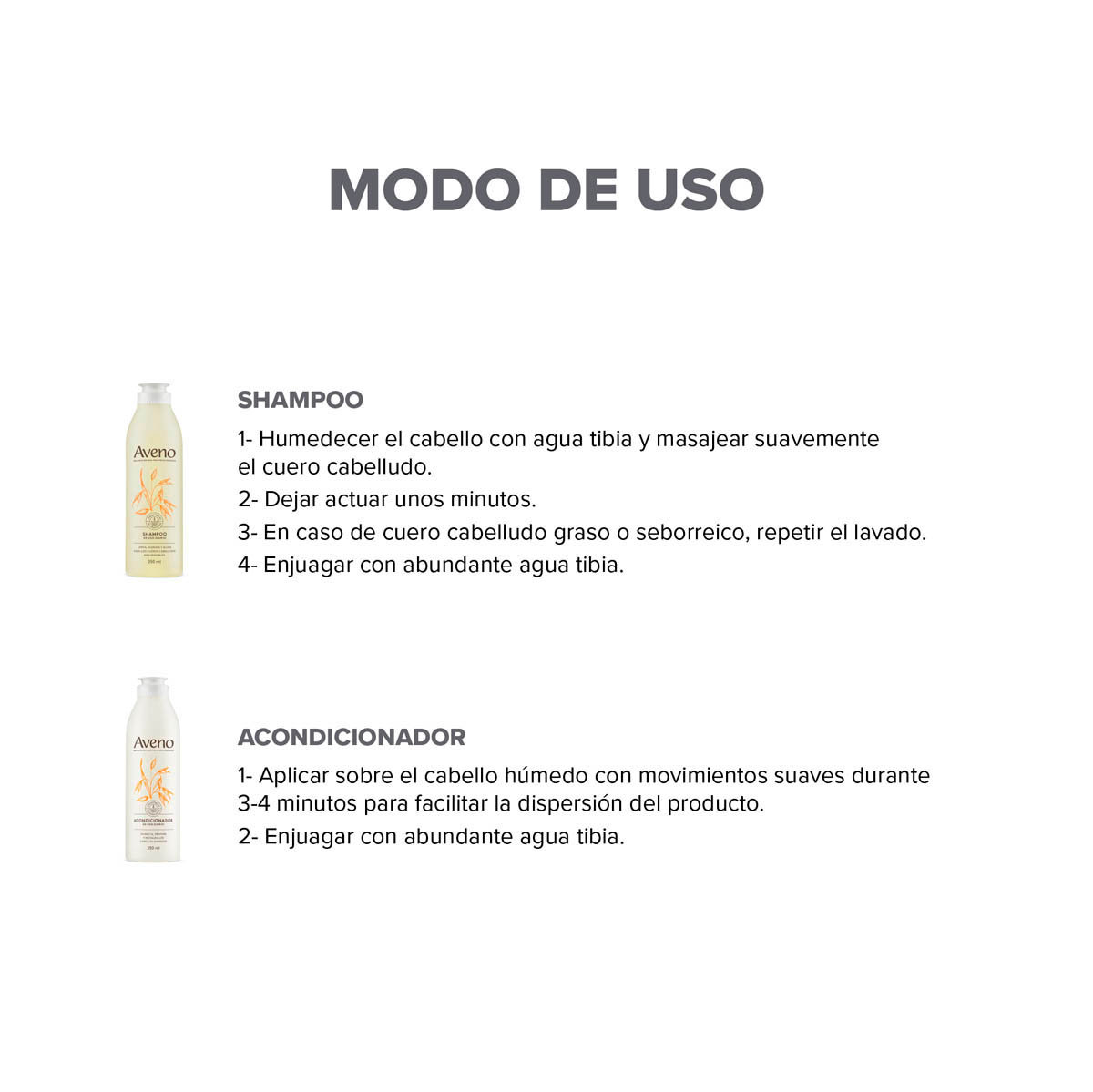 Kit Cuidado Capilar Aveno Shampoo y Acondicionador 250ml image number 2