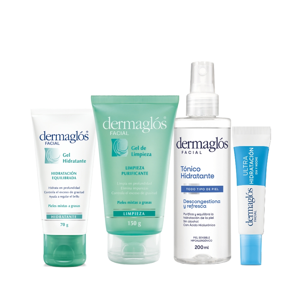 Kit Facial Dermaglós Limpieza + Hidratación para Piel Mixta image number 0