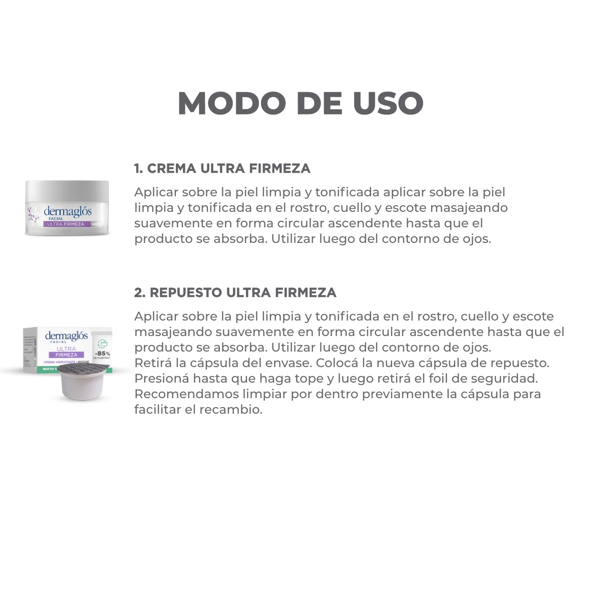 Kit Facial Dermagl&oacute;s Crema Ultra Firmeza + Repuesto 50 g image number 2