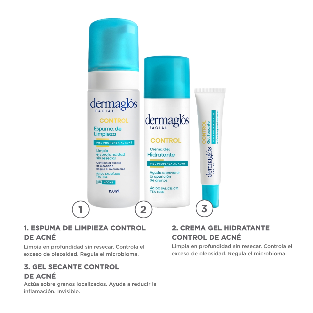 Kit Facial Dermagl&oacute;s Control Acn&eacute; Completo image number 1