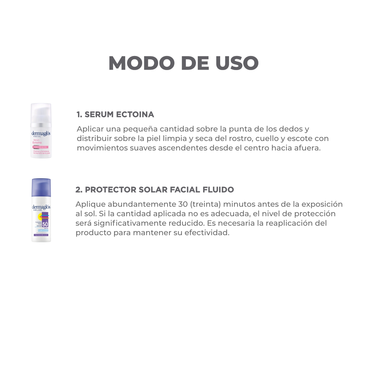 Kit Facial Dermaglós Serum + Protector Solar Facial Fluido image number 1