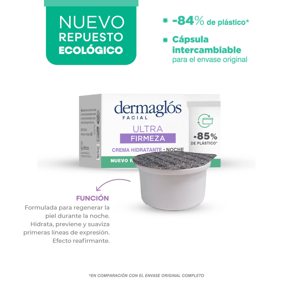 Crema Dermagl&oacute;s Repuesto Hidratante de Noche Ultra Firmeza  50 g image number 5