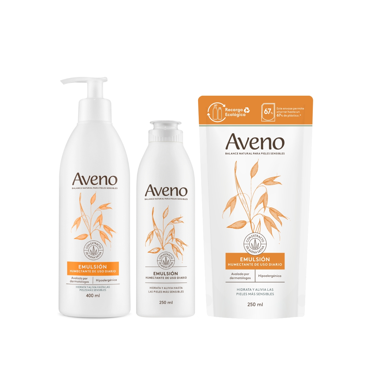 Kit Emulsi&oacute;n Aveno 250ml + 400ml + Refill image number 1