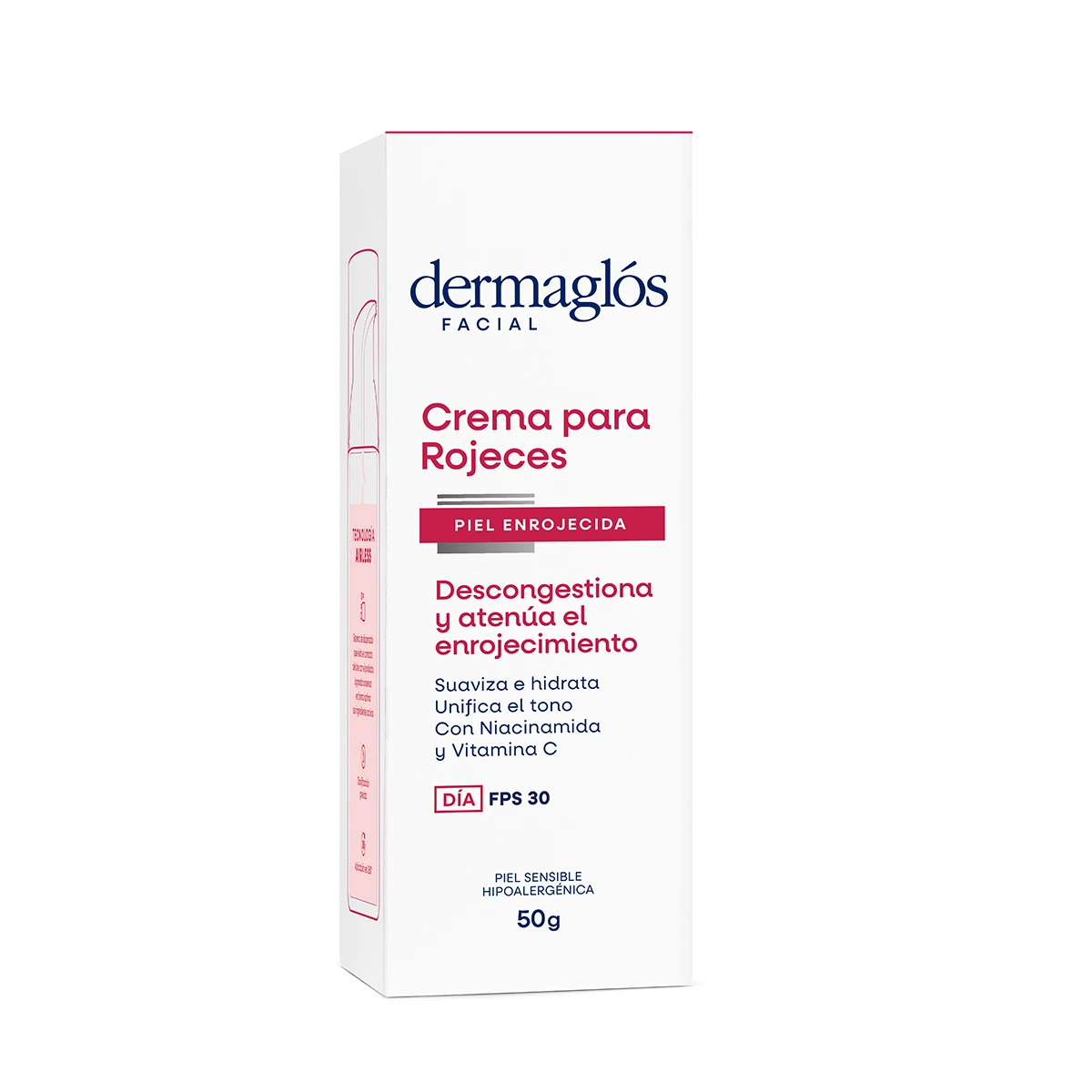Crema Gel Facial Rojeces Hidratante Calmante Dermagl&oacute;s 50 g image number 3