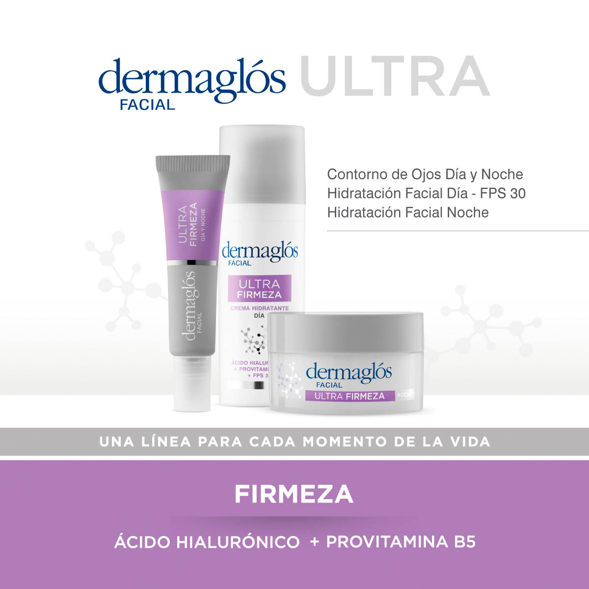 Kit Facial Dermagl&oacute;s Ultra Firmeza Crema D&iacute;a y Noche Ojos image number 2