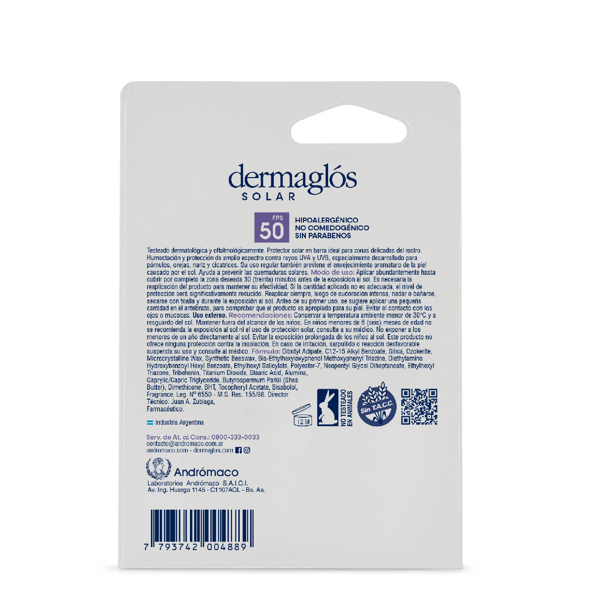 Protector Solar en Barra Dermagl&oacute;s FPS 50 para zonas sensibles 14 g image number 2