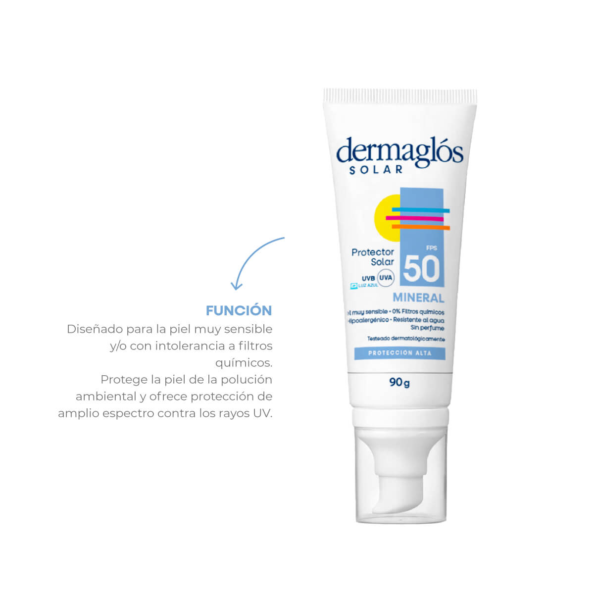 Protector Solar Dermaglós FPS 50 Mineral Emulsión 90 g image number 6