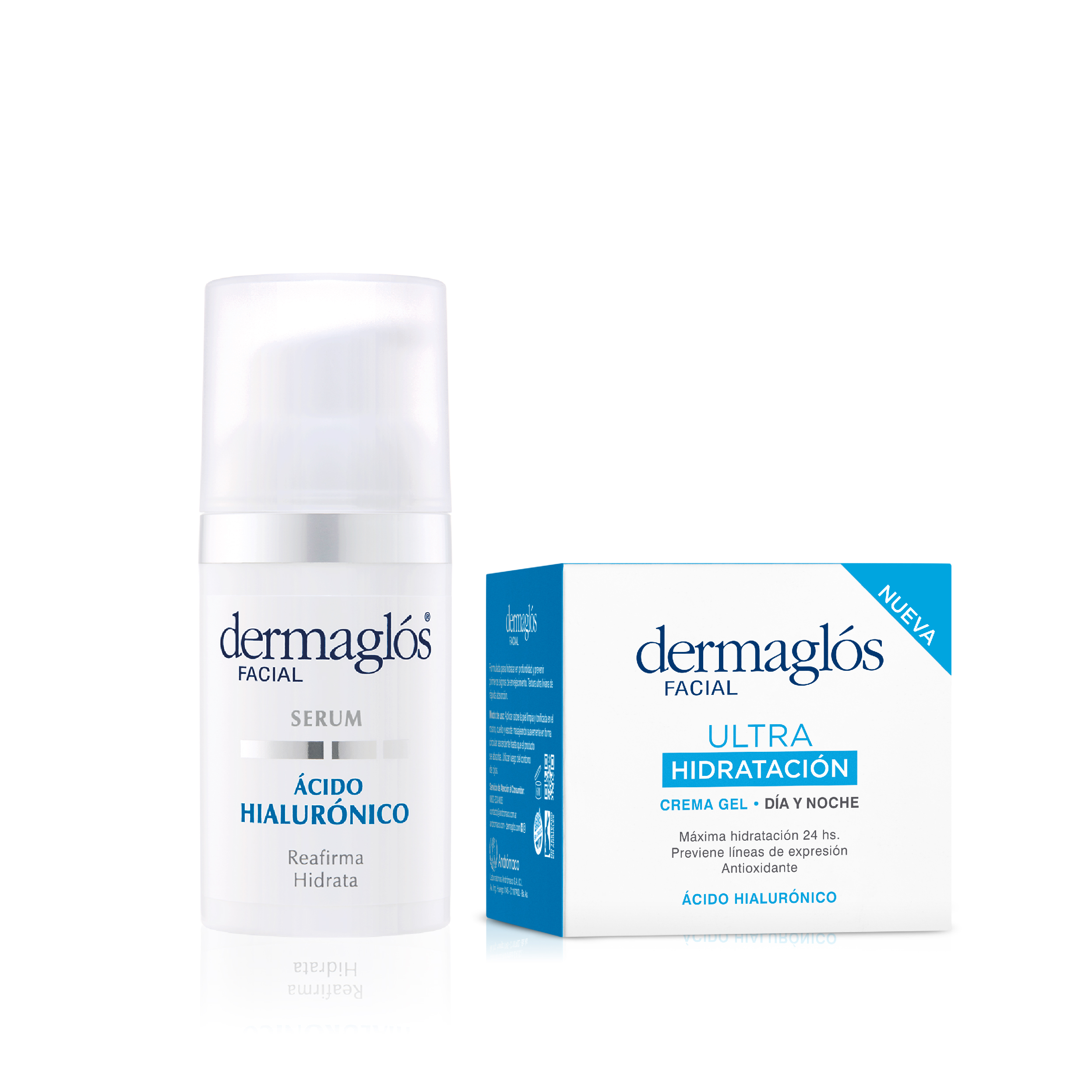 Kit Facial Dermagl&oacute;s Serum Ac. Hialur&oacute;nico + Crema Gel Ultra Hidrataci&oacute;n 