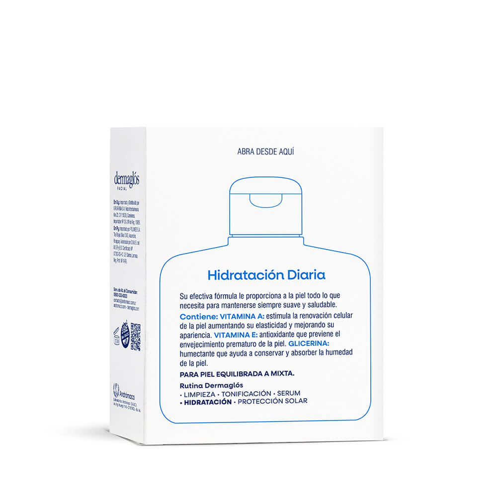 Emulsi&oacute;n Facial Hidratante Dermagl&oacute;s Piel Equilibrada a Mixta 75 ml image number 3