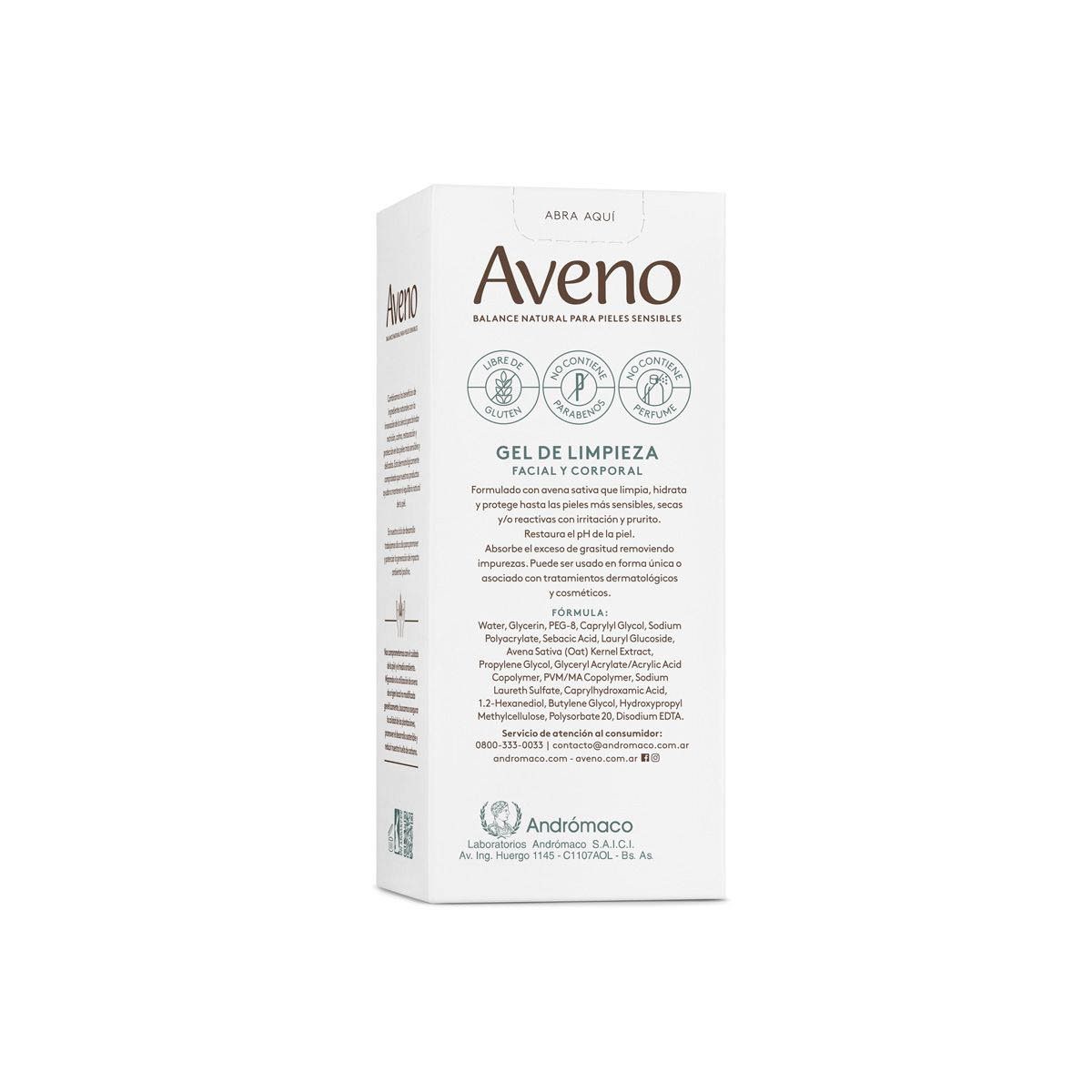 Aveno Gel de Limpieza de Uso Diario 250 g image number 3