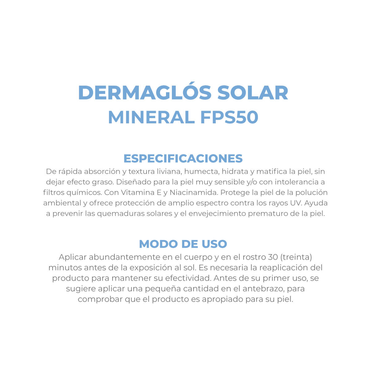 Protector Solar Dermaglós FPS 50 Mineral Emulsión 90 g image number 5
