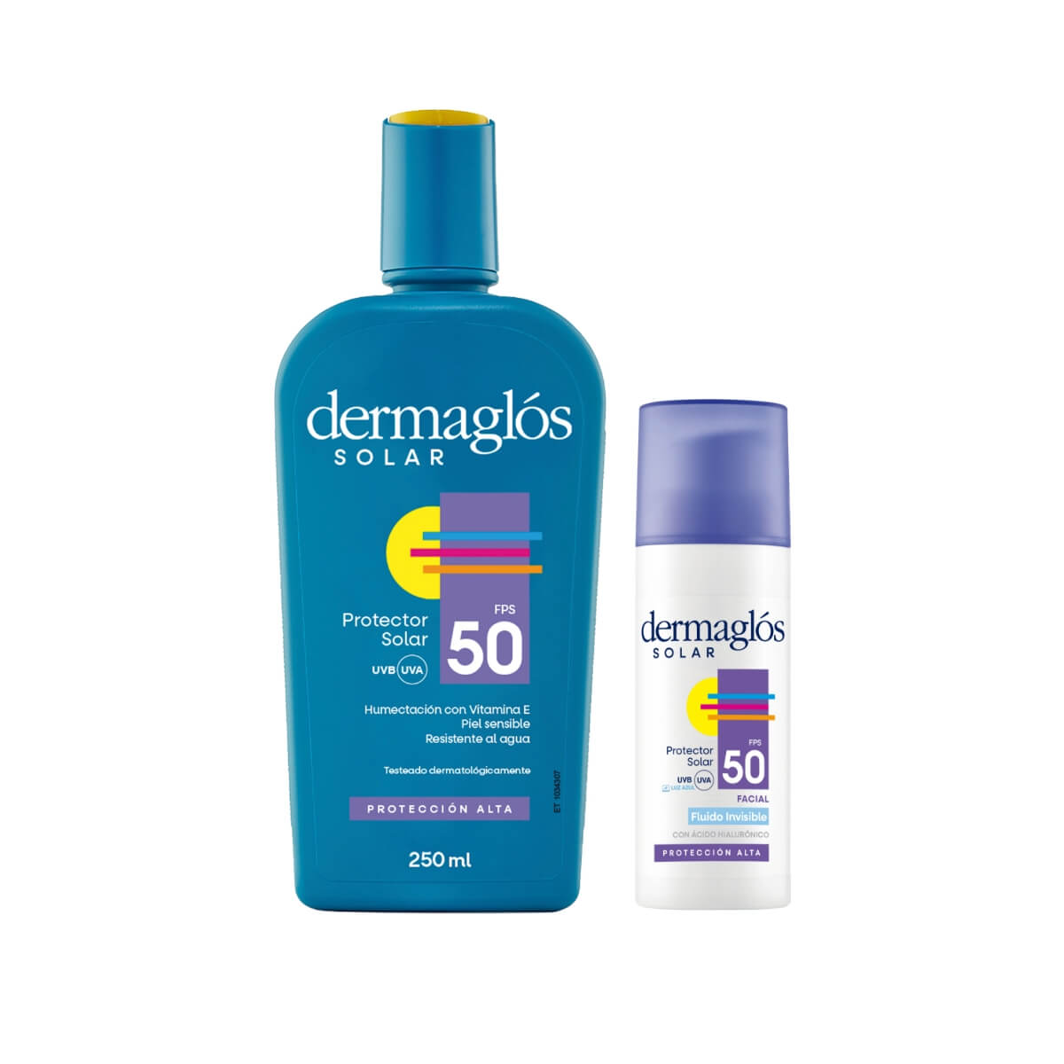 Kit Dermaglós Protector Solar Facial Fluido + Emulsión FPS 50