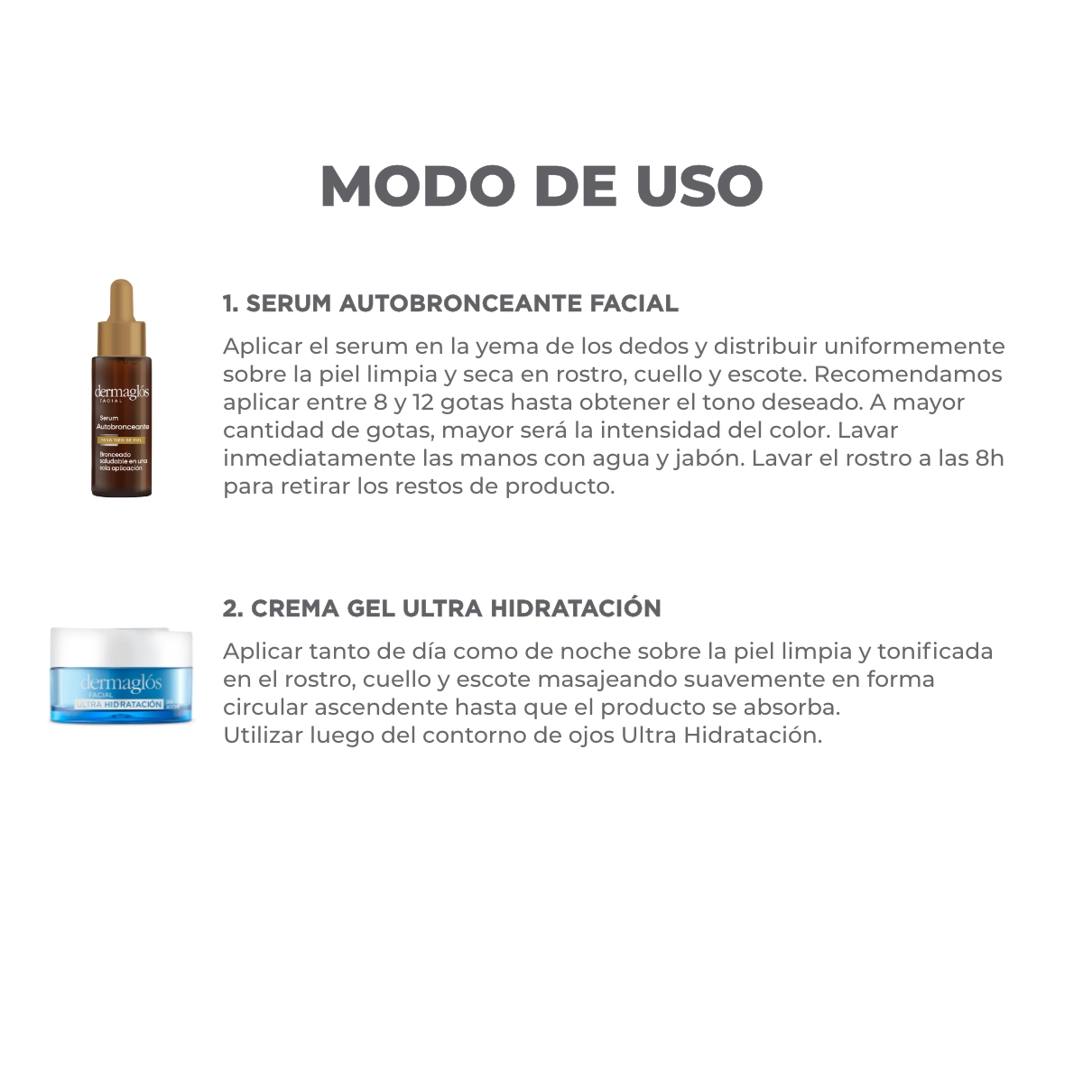 Kit Facial Dermagl&oacute;s Autobronceante + Crema Ultra Hidrataci&oacute;n image number 2