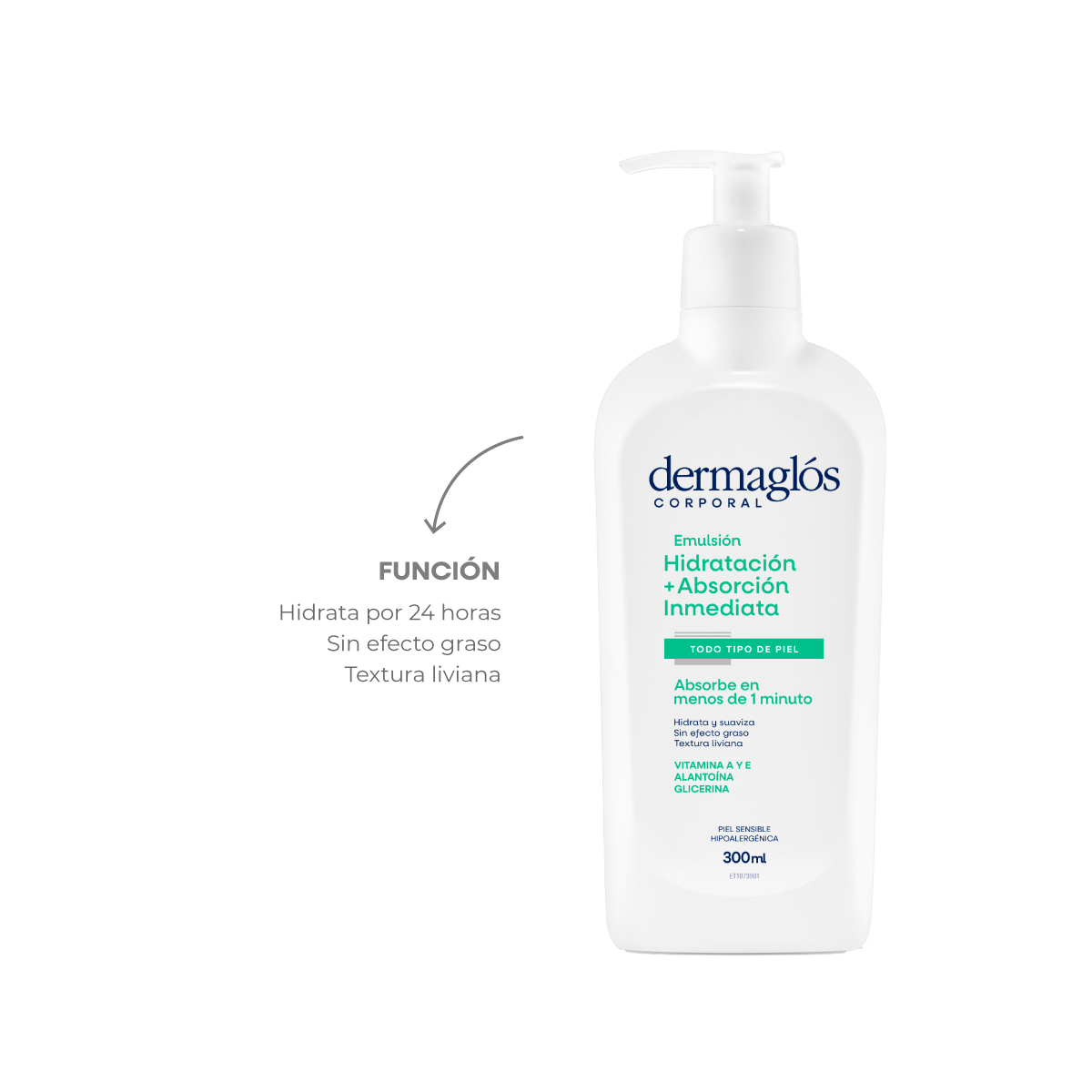 Dermagl&oacute;s Corporal Emulsi&oacute;n Hidrataci&oacute;n + Absorci&oacute;n Inmediata 300 ml image number 3