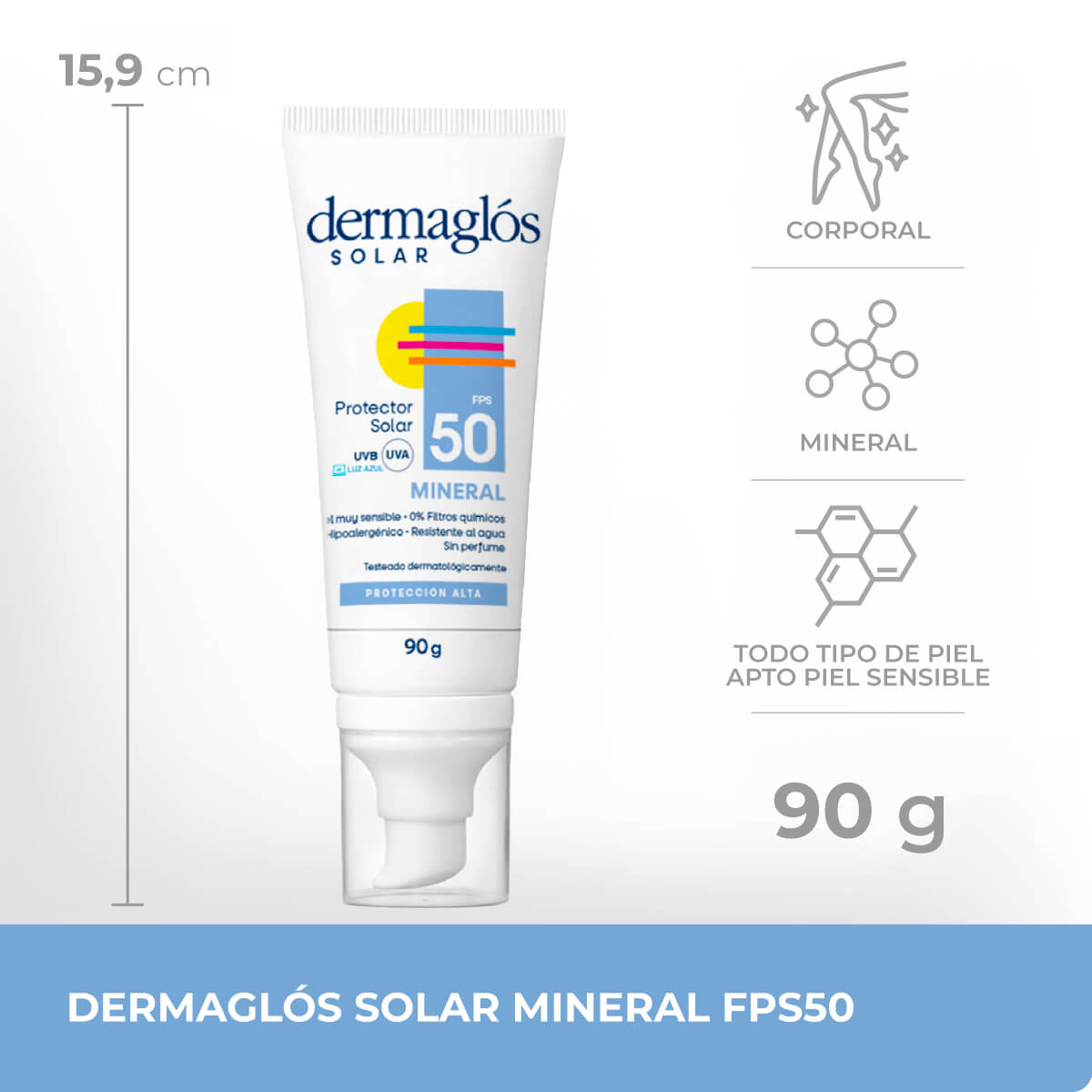 Protector Solar Dermaglós FPS 50 Mineral Emulsión 90 g image number 7