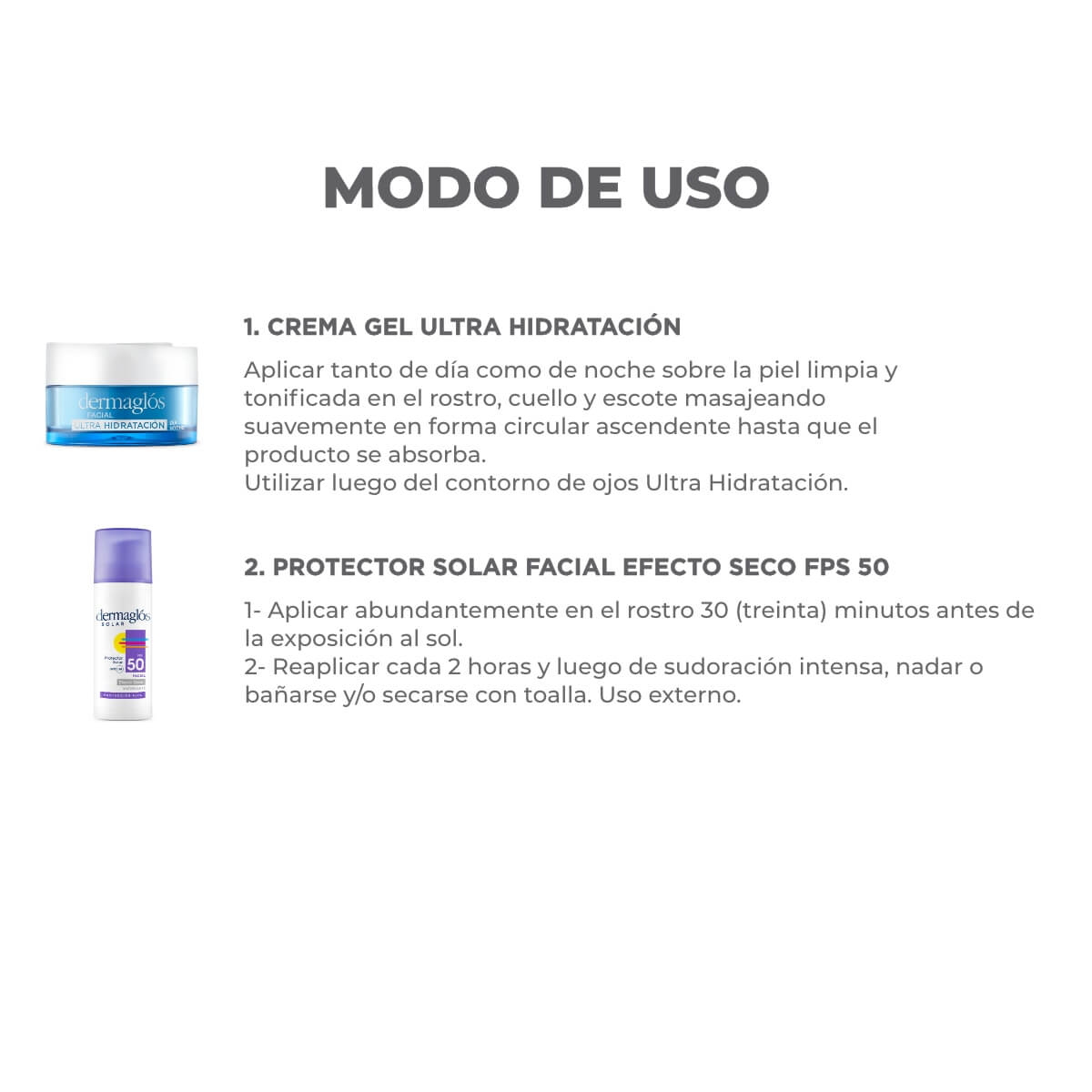 Kit Dermagl&oacute;s Protector Solar Facial + Crema Gel Ultra Hidrataci&oacute;n image number 2
