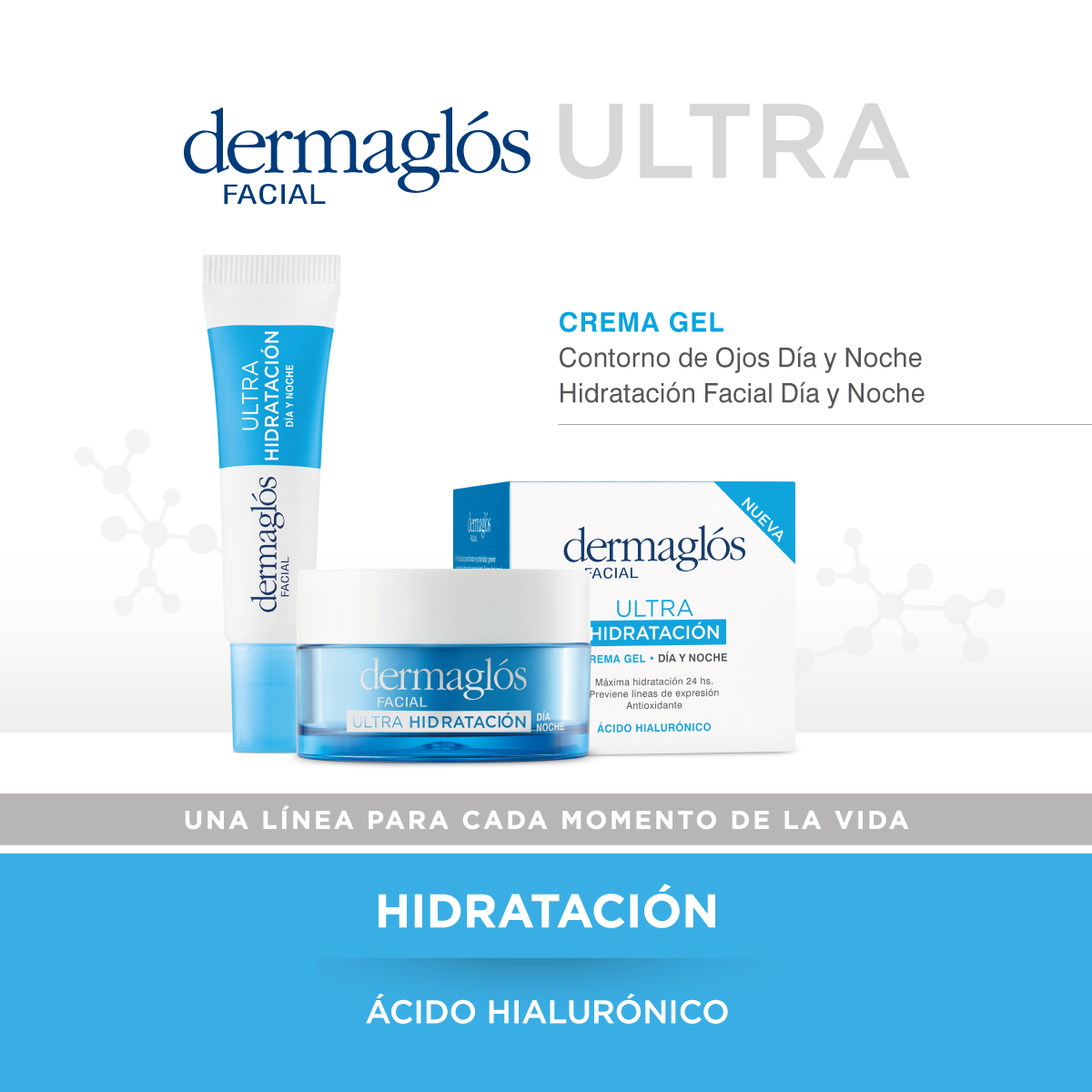 Kit Facial Dermaglós Ultra Hidratante Crema Contorno de Ojos  image number 3