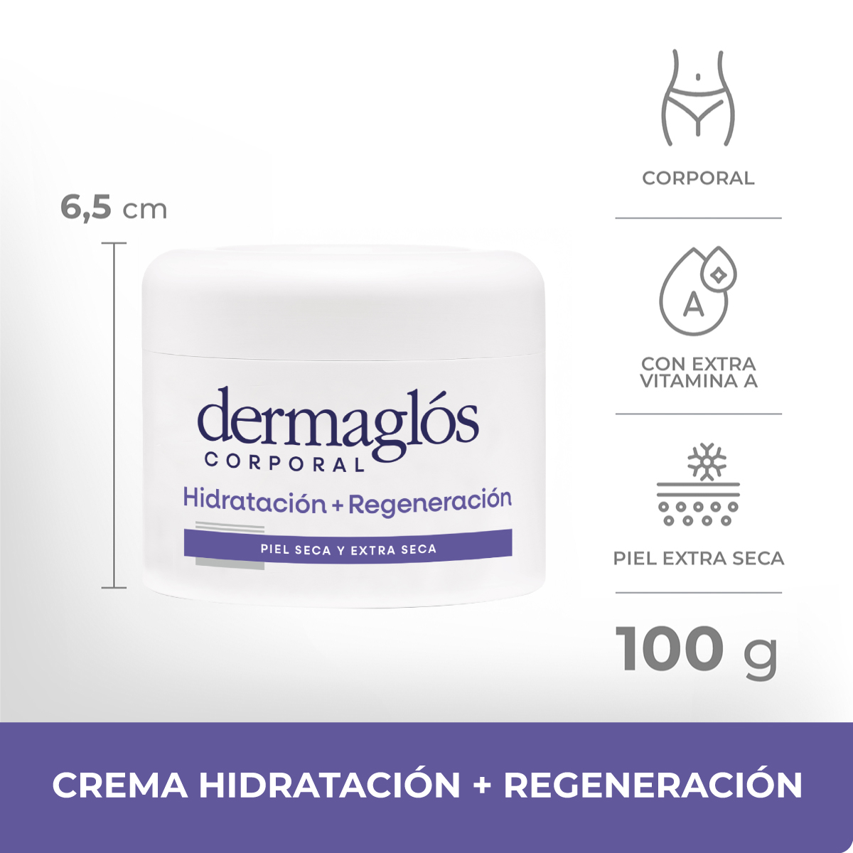 Dermaglós Corporal Crema Hidratación + Regeneración 100 g image number 1