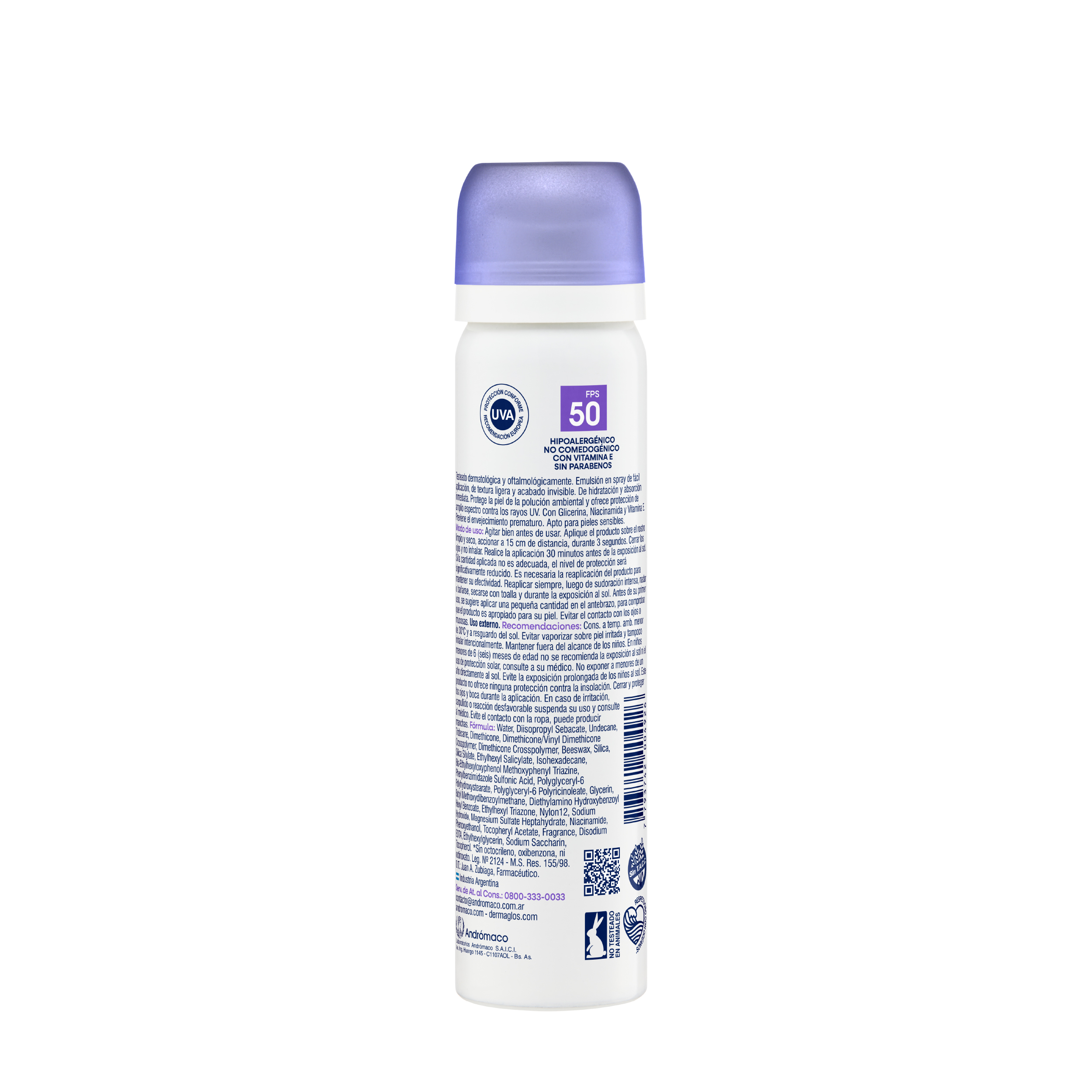 Dermaglós Solar Protector Solar con FPS 50 Bruma Facial Emulsión en Spray Continuo por 75 ml