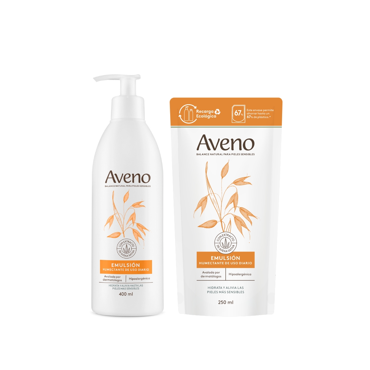 Kit Emulsi&oacute;n Aveno 400ml + Refill