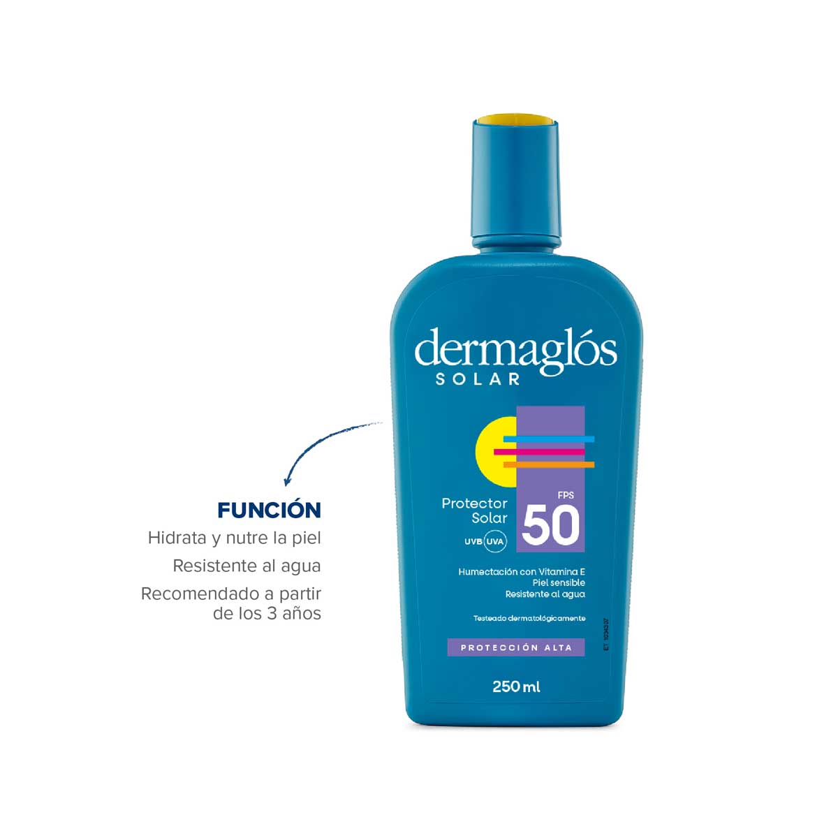 Dermagl&oacute;s Solar Protector Solar con FPS 50 250 ml image number 4