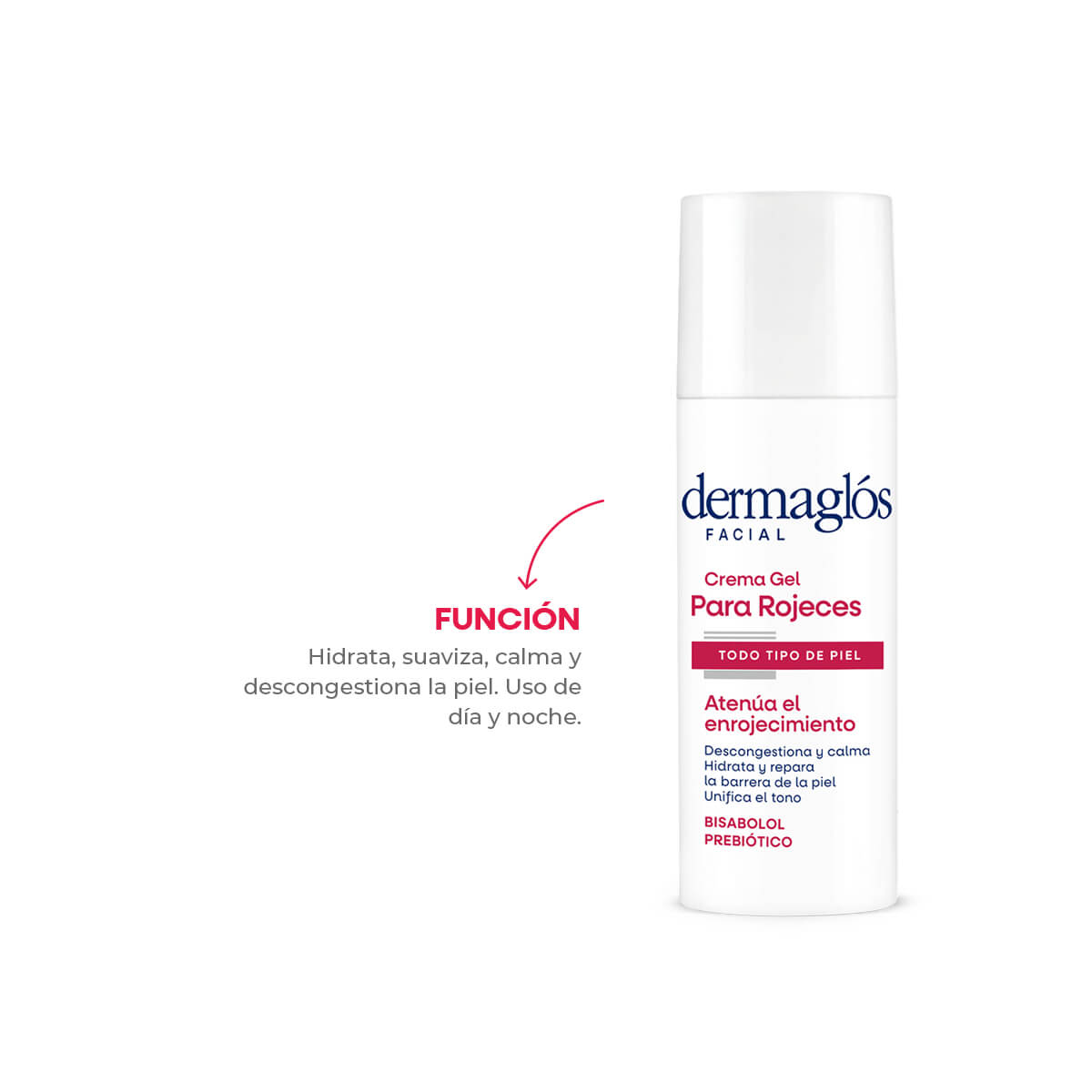 Crema Gel Facial Rojeces Hidratante Calmante Dermagl&oacute;s 50 g image number 5